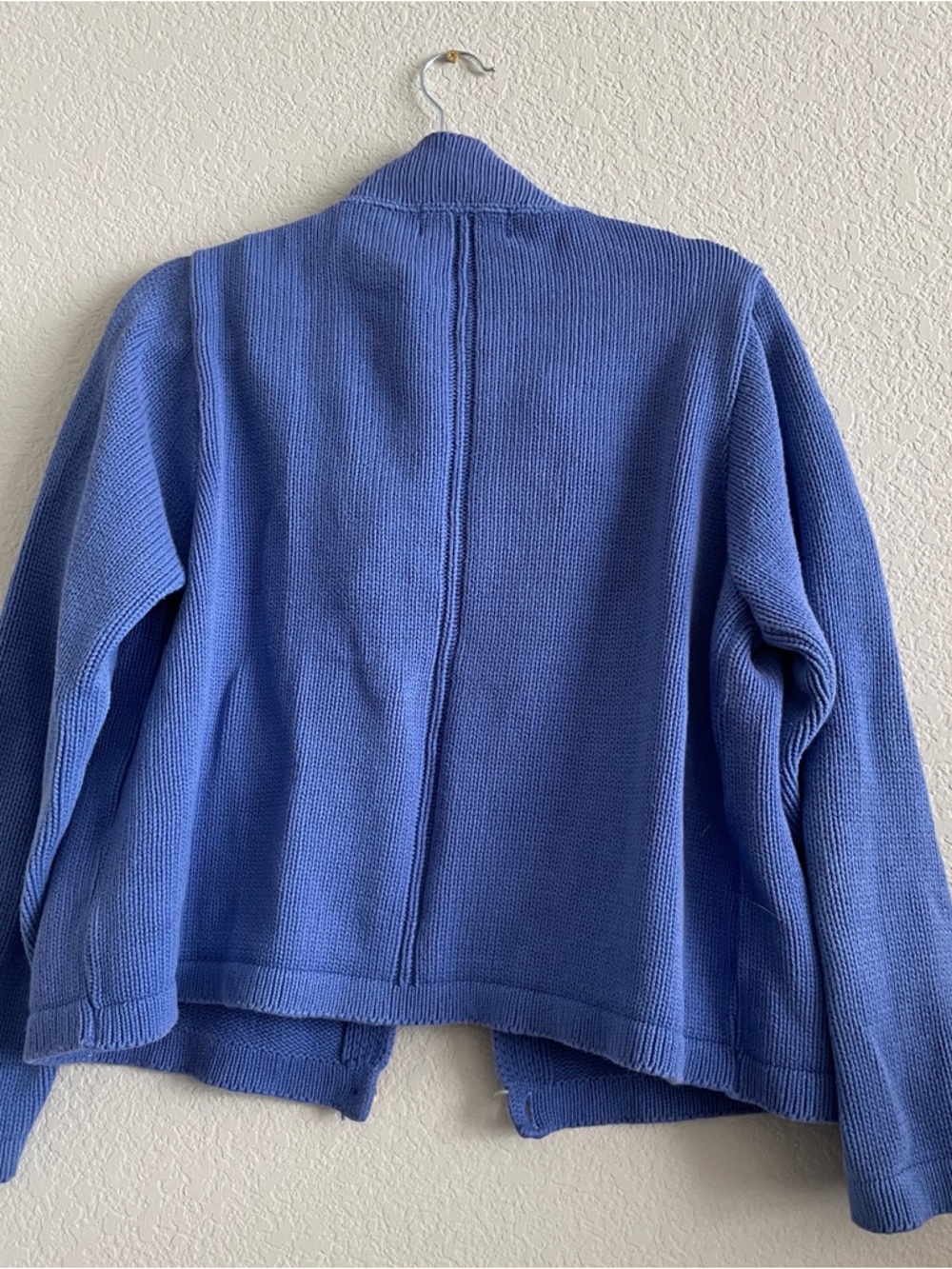 Vintage Blue Button-Front Knit Jacket - Picture 6 of 8